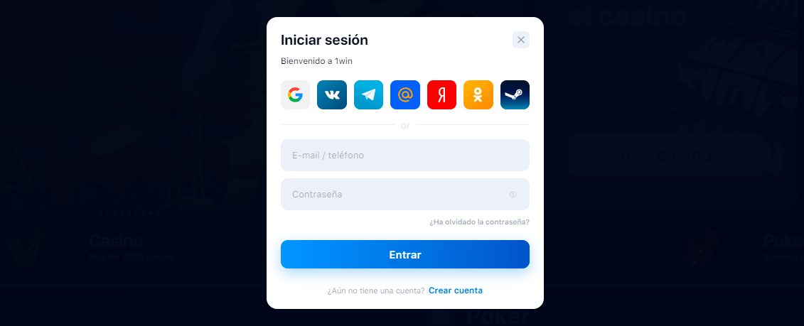 Inicio de sesión en 1Win Inicio de sesión en 1Win